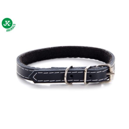 JK Classic bőr nyakörv 1,2 × 20,5–29 cm, fekete