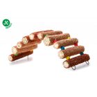 Kukoricából és fából készült játékhíd rágcsálóknak és nyulaknak , 37 cm