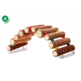   Kukoricából és fából készült játékhíd rágcsálóknak és nyulaknak , 37 cm